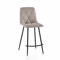 Стул полубарный Ричи велюр металлокаркас (каркас Полубарный черный тк. Велюр бежевая) Стул полубарный Ричи велюр металлокаркас (каркас Полубарный черный тк. Велюр бежевая)